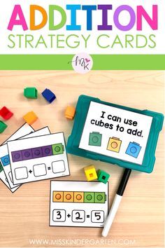 Manipulative Math Activities, Addition Projects Kindergarten, Addition Manipulatives Kindergarten, Math Cube Activities Kindergarten, Hands On Math Kindergarten, Adding 1st Grade, Addition Activities Grade 1, Counting On To Add Activities First Grade, Adding To 5 Kindergarten