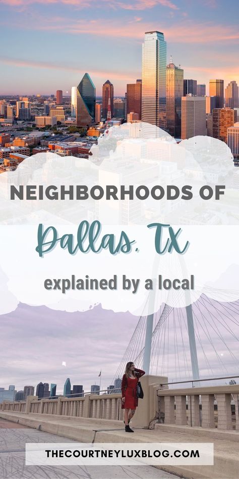 Wherever you go in Dallas, you’re sure to find something interesting, ranging from the hustle and bustle of the everyday urban life to vibrant parks, great food, and a thriving music and arts scene. Here are the most popular neighborhoods in Dallas. #dallas #texas #texastravel #travel Dallas Neighborhoods Map, Dallas Texas Neighborhoods, Living In Dallas Texas, What To Wear In Dallas Texas, Moving To Dallas Texas, Dallas Texas Outfits Summer, Things To Do In Dallas Texas, Downtown Dallas Texas, Dallas Texas Skyline