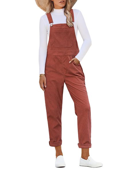 PRICES MAY VARY. luvamia baggy overalls for women 90s feature buckle strap closure, comfy corduroy fabric, functional pockets. The brown overalls for women are completed with tapered leg fit for relaxed vibes. Wear these loose fit overalls for women rolled hem or unrolled to define your own style. luvamia overalls for women cold weather are perfect for weekend adventures, work, vacation, party, street, going out, holiday, and more. The womens classic bib overalls offer both a blend of contempora Overalls Outfit Fall, Boho Overalls, Brown Overalls, Winter Overalls, Baggy Overalls, Corduroy Jumpsuit, Trendy Overalls, Loose Overalls, Corduroy Dungarees