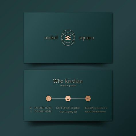 Luxury Name Card Design, Best Business Cards Design, Emerald Green Business Cards, Modern Minimalist Business Cards, Lawfirm Business Cards, Dark Green Business Card, Premium Visiting Card Design, Luxury Green Branding, Premium Business Card Design