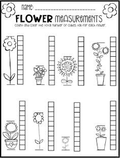 Spring Math and Literacy Printables and Worksheets for Pre-K and Kindergarten Spring Math Kindergarten, Spring Math Worksheets, Measurement Kindergarten, Spring Worksheet, Pre K Worksheets, Measurement Worksheets, Spring Kindergarten, Spring Math, Learn Math