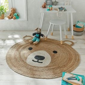 Rugs For Kids Room, Rugs For Kids, Bear Rug, Jute Rugs, Bear Nursery, Farmhouse Modern, Woven Carpet, Braided Rug, Teddy Bear Pattern