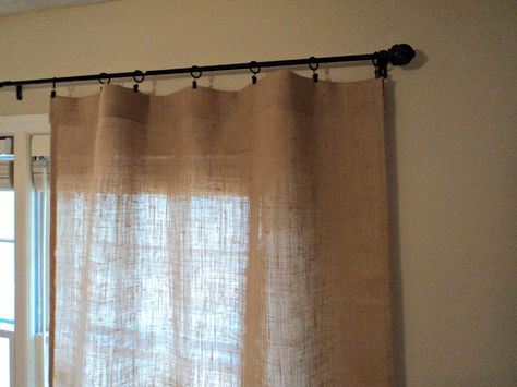 theruffleddaisy Cabin Curtains, Curtains Behind Bed, Rustic Window Treatments, Curtains Classic, Ikea Curtains, Rustic Window, Burlap Curtains, Drop Cloth Curtains, Elegant Curtains