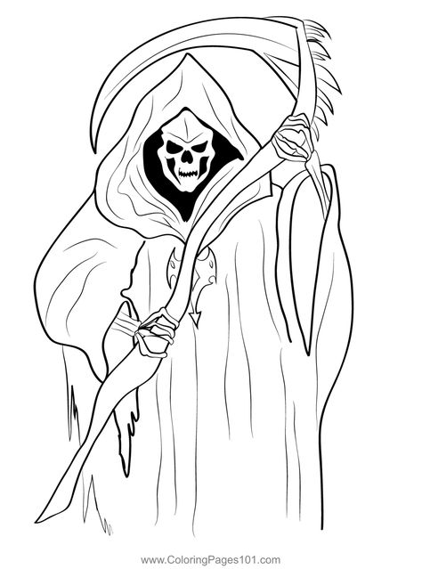 Grim Reaper 6 Coloring Page Grim Reaper Pictures, Minecraft Coloring Pages, Charmed Characters, Halloween Arts And Crafts, Pokemon Coloring Pages, Pokemon Coloring, Halloween Coloring Pages, Cute Coloring Pages, Ocean Animals