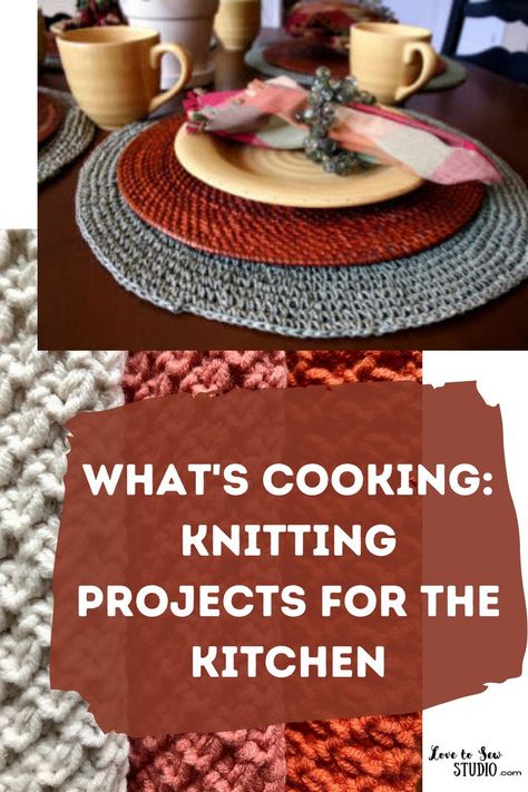 Different knitting projects for the kitchen Kitchen Knitting Patterns, Knit Kitchen Accessories, Knitting For The Home, Household Knitting Projects, Knitting Household Items, Home Knitting Projects, Knit Household Items, First House Essentials, House Essentials