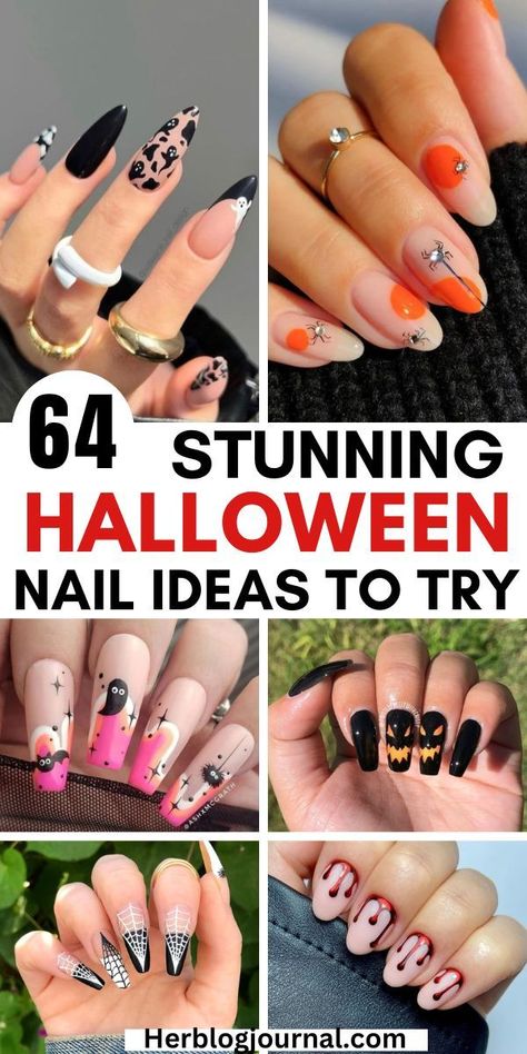 halloween nail designs and nail art ideas Halloween Nail Art Designs, Fun Halloween Nails, Olive Nails, Monster Nails, Halloween Nail Ideas, Halloween Manicure, Skull Nails, Halloween Nails Easy, Witchy Nails