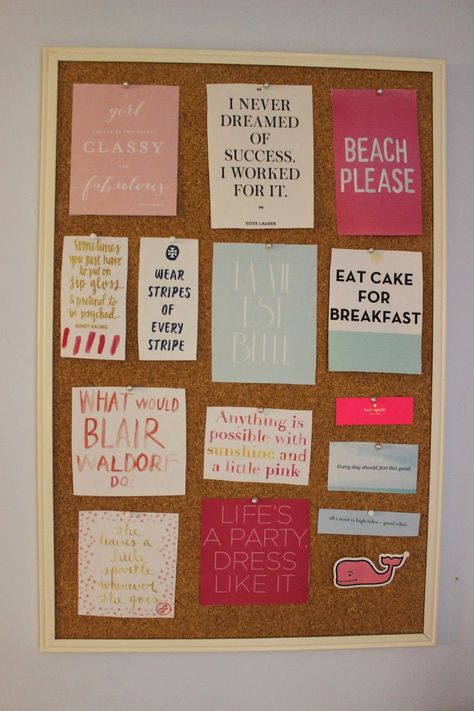 The Pinterest Perfect Bulletin Board Diy Cork Board, Dorm Sweet Dorm, Trendy Apartment, Cork Diy, Dorm Room Organization, Dorm Life, Preppy Room, Boho Home, Cork Board