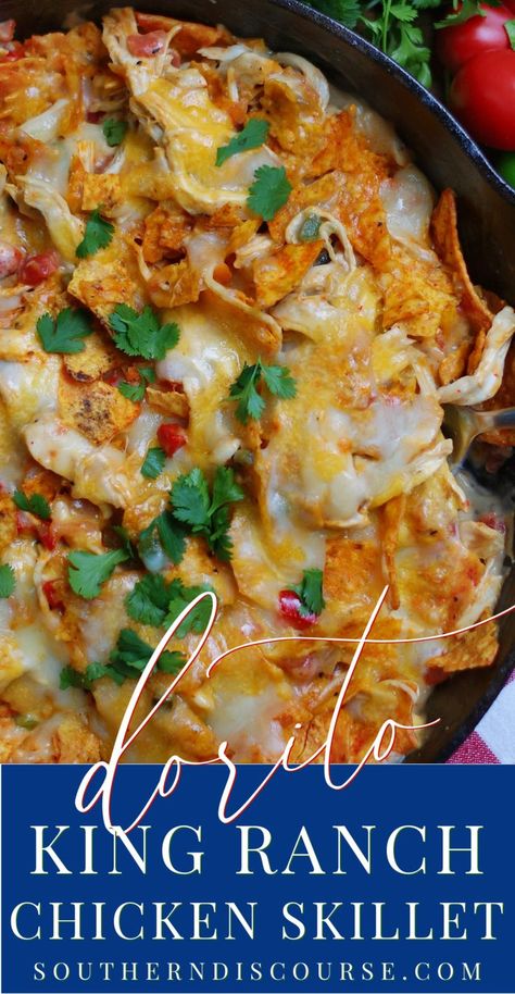 Dorito King Ranch Chicken Casserole, King Ranch Chicken With Doritos, King Ranch Chicken Casserole With Chips, King Ranch Chicken Casserole With Doritos, Chicken Rotel Recipes, Tasty Casseroles, Crowd Meals, Chicken Rotel, King Ranch Casserole