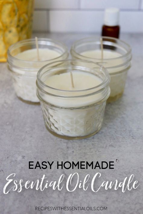 Diy Candles Non Toxic, Essential Oil Soy Candles Diy, Candles Essential Oils Diy, How To Make Your Own Non Toxic Candles, Candle Making Oil Blends, Homemade Candles With Essential Oils Easy Diy, Candle Making Essential Oils, Make Candles With Essential Oils, Diy Essential Oil Candles Recipe