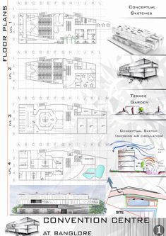 Convention Center | Kripal Singh Bhadouria Convention Centre Plan, Convention Center Plan, Milktea Shop, Convention Center Design, Auditorium Plan, Architecture Design Process, Conceptual Sketches, Convention Hall, Hall Flooring