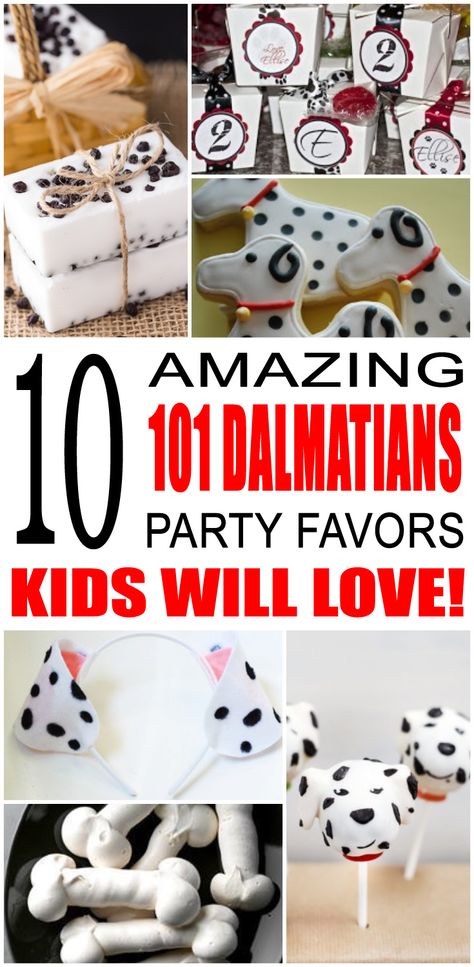 Fun 101 dalmatians party favor ideas that kids, tweens and teens will love. Try these simple diy 101 dalmatians party favors for boys and girls. Here are some easy gift bags, treat bags and more birthday ideas to say thank you to the friends of that special birthday child. 101 Dalmatians Party, 101 Dalmations Party, Party Favor Ideas For Kids, Dalmatian Party, Fete Ideas, Party Favor Ideas, Kids Favors, Party Favors For Kids Birthday, Get Well Gifts