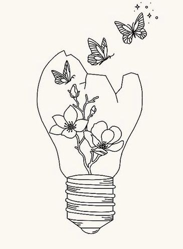 cayswords_ Light Bulb Tattoo, Bulb Tattoo, Dollar Tattoo, Lightbulb Tattoo, Light Bulb Drawing, Butterfly Tattoo Stencil, Cute Tattoos On Wrist, Butterfly Light, Libra Art