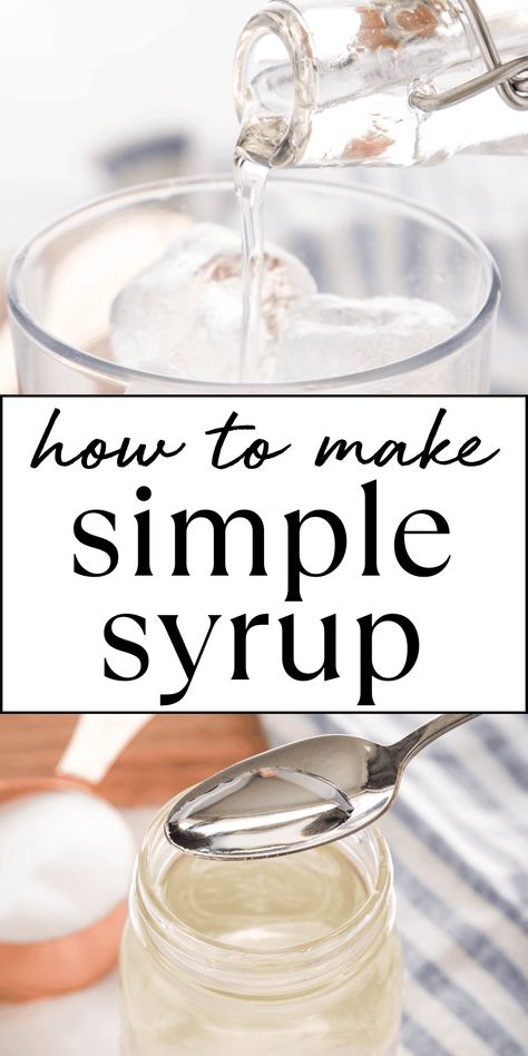 Learn how to make Simple Syrup for all your favourite drink & cocktails with only 2 ingredients! An easy simple syrup recipe tutorial. Recipe from thebusybaker.ca! #simplesyrup #richsimplesyrup #cocktailrecipe #bartenderrecipe #bartender #drinkrecipe #mocktailrecipe via @busybakerblog Cardamom Simple Syrup, Honey Simple Syrup Recipe, What Is Simple Syrup, Vanilla Syrup For Coffee, Spiced Cocktail, Simple Syrup Recipe, Honey Simple Syrup, Vanilla Honey, Simple Syrup Recipes