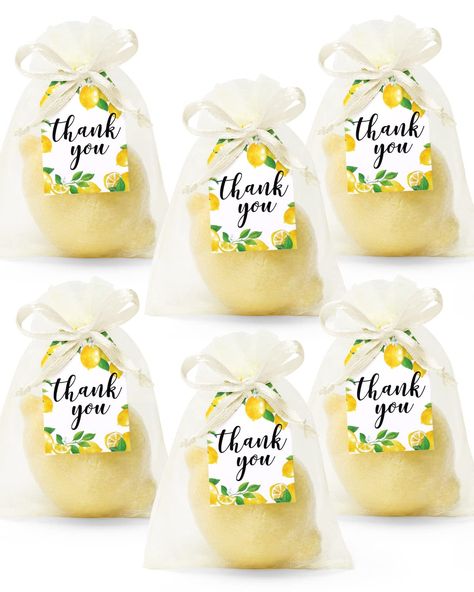 Amazon.com: Distaratie Lemon Soaps with Thank You Cards Bridal Shower Baby Shower Favors Decor Yellow Lemonade Turmeric Soap Bar Scented Spring Summer Soaps Her Main Squeeze Wedding Game Prizes Gifts Set of 6 : Home & Kitchen She Found Her Main Squeeze Bridal Party Decor, Lemon Bridal Shower Favors, Wedding Shower Gift Wrapping Ideas, Main Squeeze Bridal Shower Lemon, Lemon Card, Lemon Soap Bars, Wedding Lemon, Engagement Brunch, Pasta Gifts