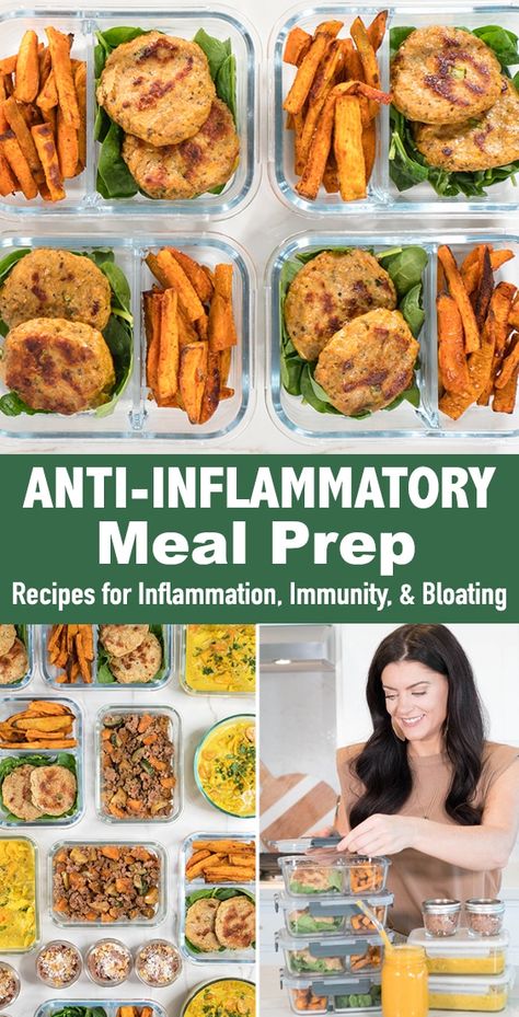 A 5-Day Anti-Inflammatory Meal Prep which includes lots of anti-inflammatory foods. This meal prep also helps to reduce bloating and boost immunity. #antiinflammatory #diet #mealprep #mealplan Inflammation Diet Recipes, Inflammation Foods, Meal Prep Menu, Inflammation Recipes, Anti Inflamatory, Anti Inflammation Recipes, Inflammation Diet, Best Fat Burning Foods, Boost Immunity