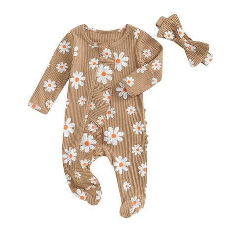 PRICES MAY VARY. 🌼【Material】Baby girl fall winter outfit, baby girl newborn clothes, hospital outfit for baby girl, made of polyester, super lightweight, soft, durable, smooth, breathable and comfortable to wear. Newborn coming home outfit girl fall, The skin-friendly fabric and fine workmanship of this baby clothes let your baby feel comfy all day long. 🌼【Design】Newborn Infant baby girl jumpsuit, Going home outfit baby girl, Newborn baby girl outfits, long sleeve, daisy/floral print, Back ruf Summer Outfit Accessories, Fall Bodysuit, Boho Baby Clothes, Jumpsuit Long Sleeve, Newborn Coming Home Outfit, Baby Coming Home Outfit, Winter Outfits For Girls, Jumpsuit Long