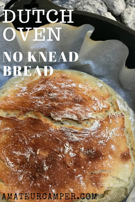 Dutch Oven Soda Bread, Campfire Bread Recipe, Dutch Oven No Knead Bread, Campfire Bread, Campfire Dutch Oven Recipes, Dutch Oven Recipes Cast Iron, Lodge Dutch Oven, Dutch Oven Camping Recipes, Oven Bread