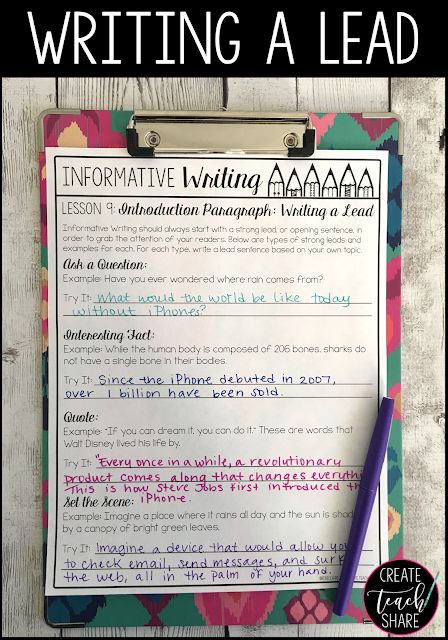 Fifth Grade Writing, Writing Hooks, Fourth Grade Writing, Informative Writing, Writing Mini Lessons, Third Grade Writing, 5th Grade Writing, Informative Essay, 3rd Grade Writing