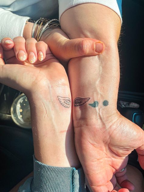 Angel Wings Matching Tattoo, Pair Of Wings Tattoo, Angel Wing Matching Tattoo, Matching Angel Wing Tattoos, Matching Wing Tattoo, Angel Matching Tattoo, Matching Angel Tattoo, Mum Tattoo, Angel Wings Tattoo