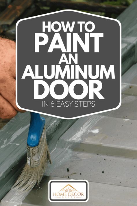 Painting Aluminum Garage Door, How To Repaint A Metal Front Door, Paint Steel Front Door, Metal Door Paint Ideas, Painting Metal Garage Door Diy, Painting Steel Door, How To Paint An Aluminum Front Door, Painting Aluminum Door, How To Paint A Steel Exterior Door