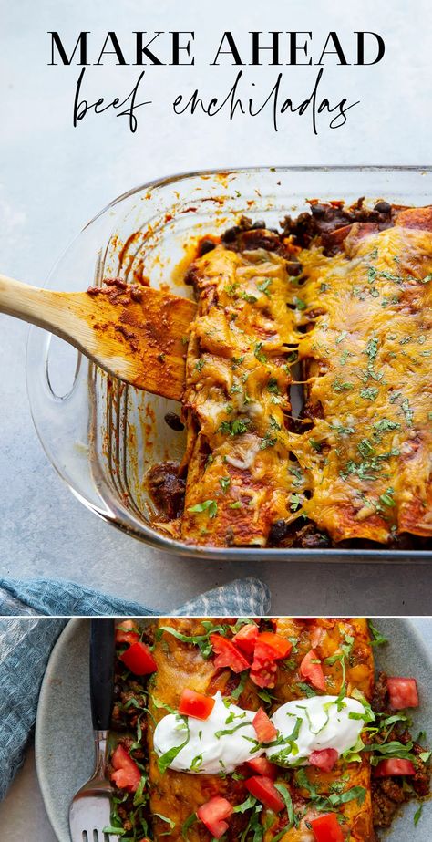 Freezer Enchiladas, Best Beef Enchiladas, Meat Entrees, Easy Beef Enchiladas, Beef Enchilada Recipe, Ground Beef Enchiladas, Lazy Dinners, Homemade Enchilada Sauce, Recipes Authentic