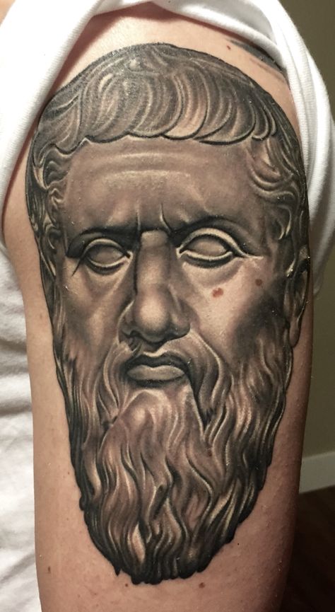 Portrait of Plato - Tattoo by Laz Barath Plato Tattoo, Ink Tattoo, Portrait Tattoo, Tattoo Designs, Tattoos, Plato