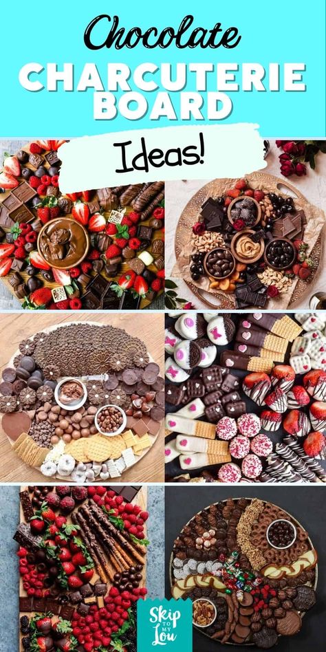 collage of chocolate charcuterie boards Chocolate Boards Ideas, Charcuterie Chocolate Board Ideas, Charcuterie Board Ideas Chocolate, Chocolate And Cheese Charcuterie Board, Chocolate Boards Sweet Treats, Dark Chocolate Charcuterie Board, Cookie Boards Ideas, Chocolate Charcuterie Board Ideas Simple, Charcuterie Board For Desserts