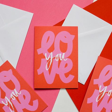 Happy Go Lucky (@hello.happy.go.lucky) •  #sendlove #greetingcard #typographic #handdrawntype Retro Wedding Stationery, Greeting Card Packaging, Valentines Illustration, Happy Go Lucky, Event Poster Design, Valentines Greetings, Valentines Design, Paper Envelope, Creative Packaging