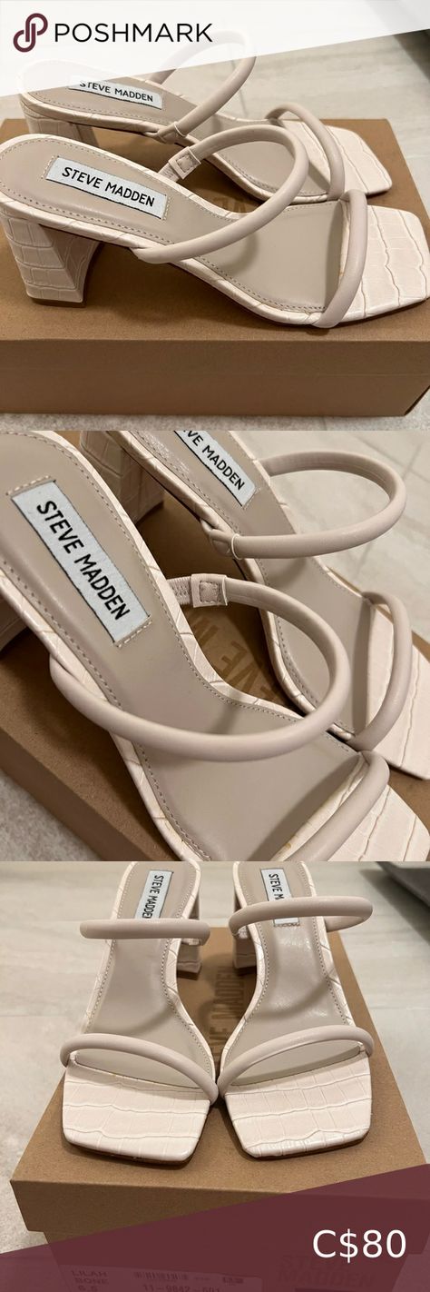 Steve Madden Lilah Heels Steve Madden Lilah, Color Bone, Steve Madden Shoes, Steve Madden, Bones, Brand New, Heels, Closet, Color