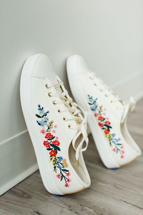 Mindy Mae's Market, embroidered keds Painted Shoes Diy, Designed Shoes, Corak Bunga, Painted Sneakers, Basket Style, Floral Sneakers, Embroidery Shoes, Embroidered Shoes, 자수 디자인