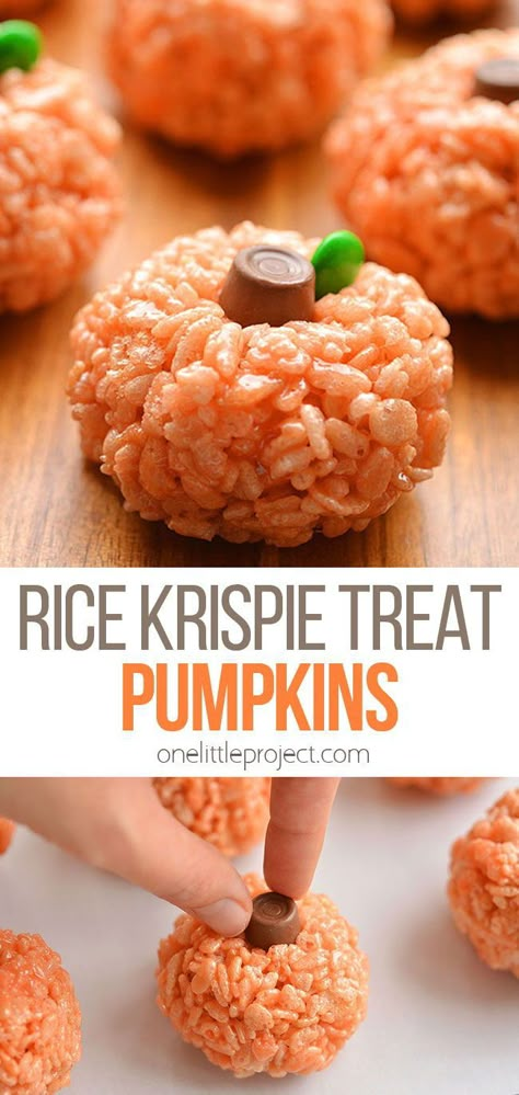 Pumpkin Rice Krispies, Snack Halloween, Plat Halloween, Halloween Backen, Pumpkin Rice, Rice Krispies Treat, Dessert Halloween, Halloween Decor Diy, Halloween Fest