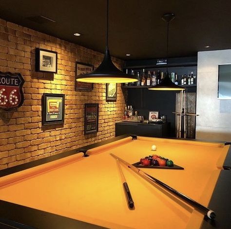 Snooker Club Interior Design, Home Billiard Room Ideas, Garage Pool Table, Billard Club Design, Billard Rooms, Billiard Room Ideas, Billiard Room Ideas Interior Design, Ideas For Basement, Teen Game Rooms