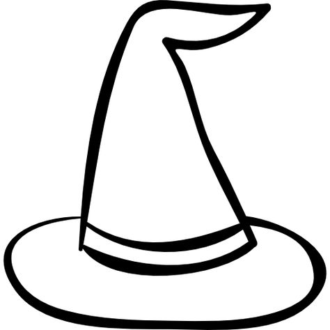 Halloween witch hat outline Free Icon | Free Icon #Freepik #freeicon #freehalloween #freehand #freehand-drawn #freehat Witch Hat Outline, Witch Hat Template Free Printable, Halloween Outline Drawing, Halloween Sablon, Witch Hat Doodle, Witches Hat Doodle, Witch Outline, Witch Hat Template, Halloween Outline