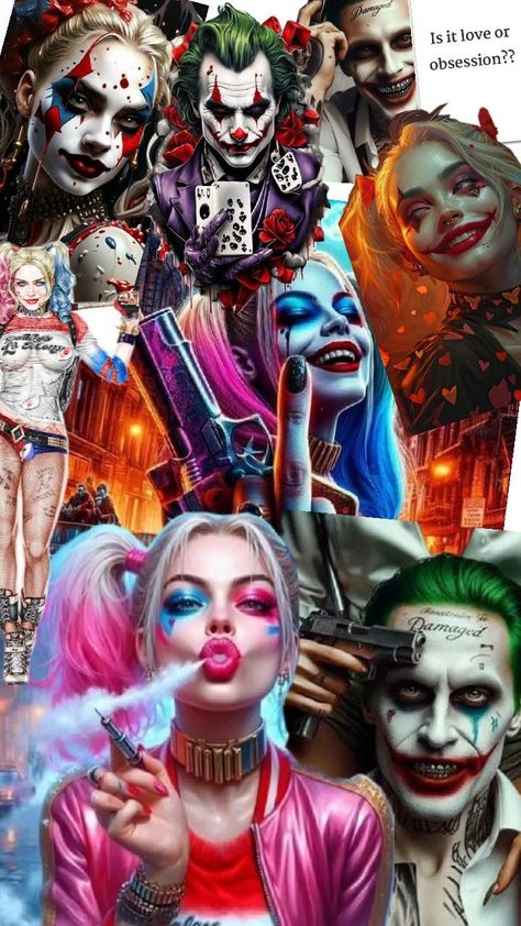 is it Love or Obsession?! M F Hussain, Harley Quinn Wallpaper, Harley Quinn And Joker, Is It Love, Harley And Joker Love, Whatsapp Wallpapers Hd, Harley Quinn Drawing, Margot Robbie Harley Quinn, Margot Robbie Harley