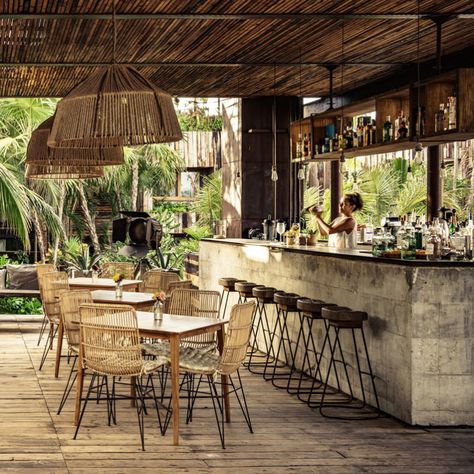 Be Tulum Hotel, Be Tulum, Outdoor Restaurant Design, Tulum Hotels, Chairs And Tables, Tulum Beach, Beach Cafe, Best Boutique Hotels, Wedding Venues Beach