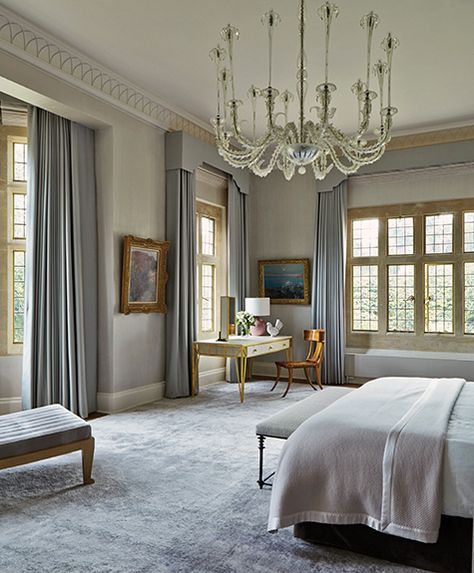 Equally adept at decorating in traditional, modern and contemporary styles, the London-based aesthete uses his impeccably trained eye and carefully cultivated drawing skills to create houses as special as their sophisticated owners. French Bedroom Design, Country Bedroom Design, French Style Bedroom, French Country Bedrooms, French Bedroom, Modern Luxury Bedroom, Country Decorating, Furniture Office, Country Bedroom