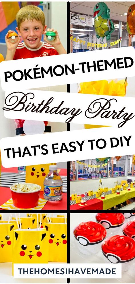 Pokemon Party On A Budget, Easy Pokemon Party Ideas, Easy Pokemon Birthday Decorations, Pokemon Party Ideas Diy, Pokemon Birthday Party At Home, Easy Diy Pokemon Birthday, Pokemon Birthday Party Outside, Pokemon Birthday Quotes, Simple Pokemon Birthday Party