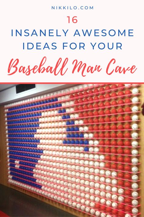 Looking for ideas to take your baseball man cave to the next level? I’m sharing 16 ideas for building and decorating a baseball man cave so you can create a truly awesome space to watch games in or host watch parties. You’ll find all sorts of ideas when it comes to furniture, decor, wall decals, signage, games, lighting, displaying baseball memorabilia, and more. Plus, I’m linking all the best finds to help you recreate these ideas for your own baseball man cave. Tap to keep reading! Baseball Room Paint Ideas, Sports Theme Bathroom, Decorating With Sports Memorabilia, Baseball And Football Room Ideas, Sports Themed Airbnb, Sports Basement Decor, Baseball Office Decor, Displaying Sports Memorabilia, Baseball Themed Man Cave