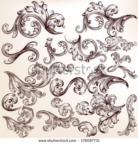 Victorian filigree                                                                                                                                                                                 More Victorian Tattoo, Borboleta Tattoo, Motif Arabesque, Baroque Frame, Filigree Tattoo, Engraved Ornaments, Ornament Drawing, Filigree Pattern, Filigree Design