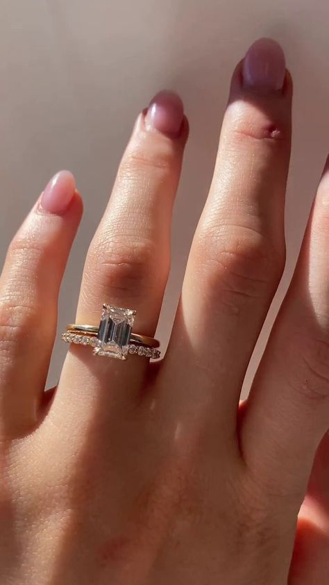 Engagement Ring Emerald Cut Moissanite Ring Unique Ring Gold Vintage Cluster Bridal Set Emerald Cut Wedding Ring 14k Moissanite Wedding Ring ✦Purpouse of Ring ✦ → Engagements 💍 💑 🎉 → Weddings ️𓍢ִ໋🌷͙֒ → Anniversaries  → Fashion accessories ✮.𖥔 ݁ ˖˚୨୧ → Religious significance † 🌷͙֒ 🕊️💍 → Cultural significance  → Achievements gifts 🎖️ → Symbolic gestures of love or commitment ᥫ᭡   Certainly, you can request a certificate for Moissanite and Lab Grown Diamond, which verifies its authenticity and quality, similar to diamond certificates. The stones in jewelry are 100% hand-crafted it is cut and polished by our experienced craftsman.  Moissanite/Lab Grown Diamond is the diamond's best alternative.   ✦ Please allow us 1-2 weeks processing time as it is customized only for you.✦  Descript Wedding Ring Gold Set, Solitaire Square Engagement Ring, Emerald Cut Wedding Sets Rings, Emerald Cut Engagement Ring Unique Band, Emerald Cut Engagement Ring Silver Band, Wedding Ring Emerald Cut Gold, Band For Emerald Cut Ring, Wedding Ring Stack Emerald Cut, 3 Ct Emerald Engagement Ring