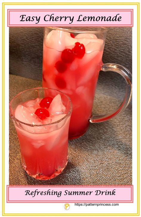 Easy Cherry Lemonade Cherry Lemonade Recipe, Copycat Drink Recipes, Peach Dump Cake, Cherry Lemonade, Slow Cooker Times, Winter Cooking, Smoothie Drink Recipes, Lemonade Recipe, Refreshing Summer Drinks