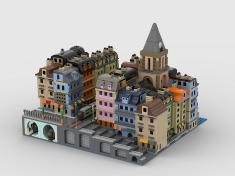 Lego Micro City, Lego Skyline, Microscale Lego, Lego Lotr, Old Brick Building, Lego Micropolis, Buildings In New York, Lego Microscale, Easy Lego Creations