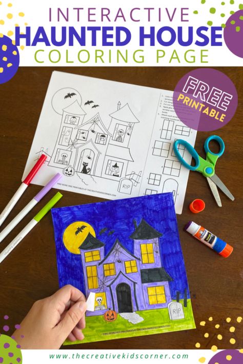 Haunted House Fact Family Craft, Halloween Crafts Haunted House, Build A Haunted House Craft, Haunted House Kids Craft, Printable Haunted House Template, Haunted House Craft Preschool, Diy Mini Haunted House, Haunted House Template Free Printable, House Activities For Preschool