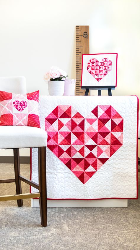 Quilted Heart Wall Hanging, Heart Strip Quilt Free Pattern, Large Heart Quilt Pattern, Have A Heart Quilt, Valentine Mini Quilts Wall Hangings, Valentines Wall Hanging Quilt, Valentine’s Day Quilt Patterns, Have A Heart Quilt Pattern Free, Heart Shaped Quilt Pattern