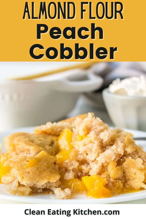 Peach Cobbler with almond flour is the perfect fruit dessert with a light and flaky topping. This version uses frozen peaches so you can make it all year round. This recipe is made gluten-free and grain-free with dairy-free options. Layer Desserts, Simple Peach Cobbler, Gluten Free Peach Cobbler, Peach Filling, Summer Fruit Desserts, Biscuit Crust, Easy Peach Cobbler, Easy Peach Cobbler Recipe, Frozen Peaches