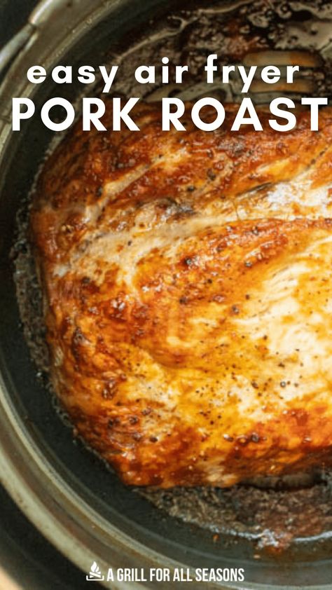 A delicious recipe for Air Fryer Roast Pork. This is a great way to cook roast pork, as it's so easy. This easy air fryer pork recipe is the perfect way to make crispy roast pork. Air Fryer Pork Roast, Air Fryer Pork Loin, Air Fryer Recipes Pork, Air Fryer Roast, Pork Sirloin Roast, Boneless Pork Loin Roast, Boneless Pork Roast, Recipe For Air Fryer, Pork Loin Roast Recipes