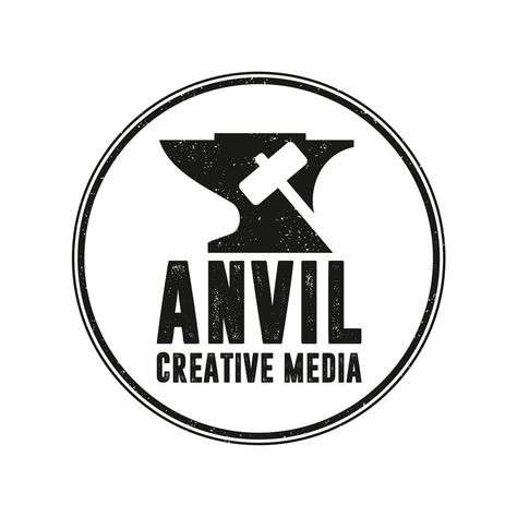 Anvil Logo Design, Anvil Logo, Media Logo Design, Knife Logo, Creative Media, Media Logo, Symbol Logo, Minimal Logo, Logo Ideas