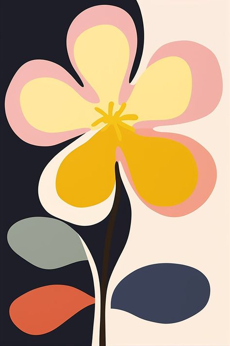 Introducing our FLORAL art print. Soft colors and dynamic shapes combine to create a striking piece that adds contemporary flair to any space. Perfect for those looking to elevate their home décor with a statement-making accent. Bring the beauty of nature indoors and add a touch of modern sophistication to your walls. The print is available in a range of standard sizes and it is printed on 300gsm Natural Soft Textured Fine Art paper. The larger prints (50x70cm & 70x100cm) are printed on 310 Hahn Fall Eye Makeup Looks, Fruit Illustration Design, Fall Eye Makeup, Textured Paper Art, Minimalist Shapes, Abstract Flowers Print, Dynamic Shapes, Simple Artwork, Illustration Blume