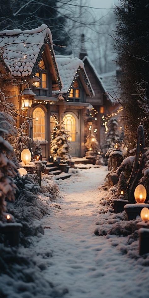 Winter Wonderland Wallpaper, Winter Christmas Scenes, Magical House, Beautiful Winter Scenes, Iphone Wallpaper Winter, Background 4k, Christmas Scenery, Christmas Phone Wallpaper, Cute Christmas Wallpaper