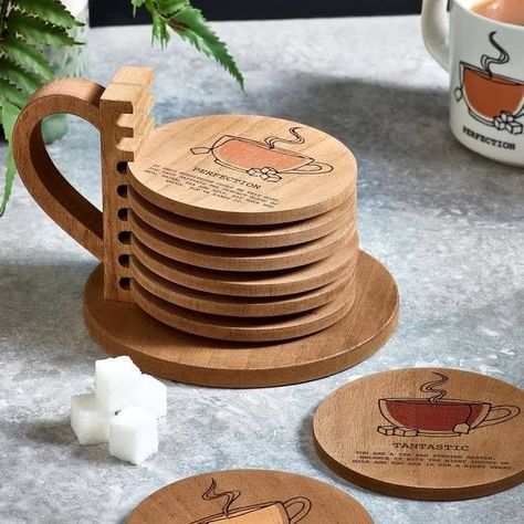 Laser Cut Wood Crafts, Woodworking Basics, Amazing Woodworking, Laser Engraved Ideas, Gadgets Kitchen Cooking, Diy Wooden Projects, Tea Coaster, Wood Shop Projects, Wood Furniture Diy